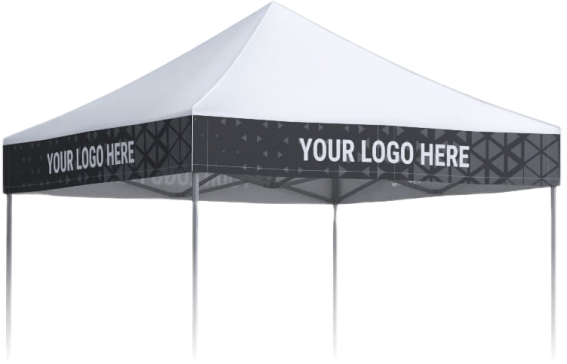 Tent with a logo