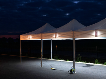 LED lighting for tents and umbrellas