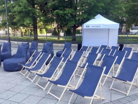 A set of deck chairs during the event